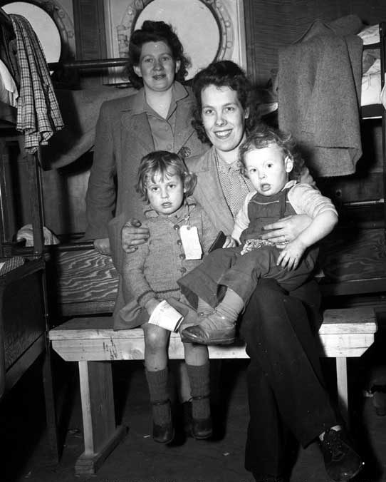 British war brides and their children traveling by ship to Halifax