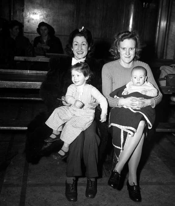 British war brides and their children traveling by ship to Halifax