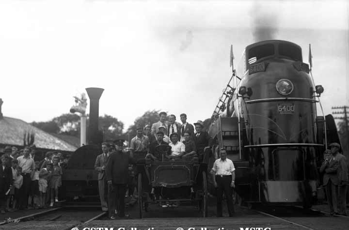 Railway Centenary - Dorchester, old car and 6400