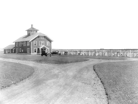 Fox farm with observation building