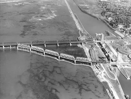 Victoria Bridge diversion project, aerial view