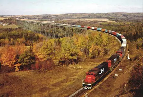 Container train on Salmon River Bridge (Viaduct)