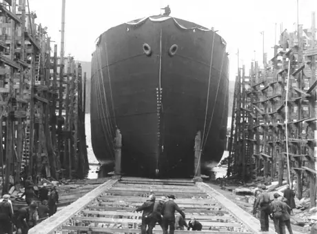 S.S. Fort Stikine : wide view of launch