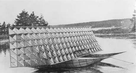 One of the giant kites designed by Alexander Graham Bell