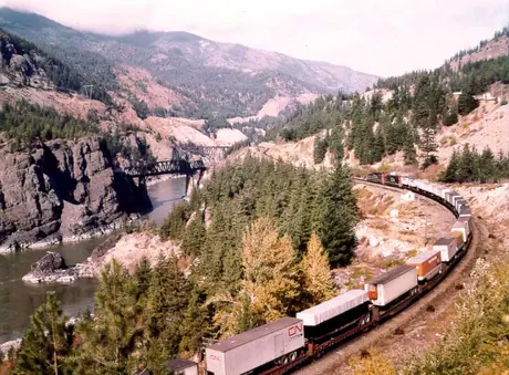 Piggyback train in Fraser Valley