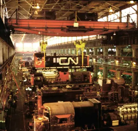 View of diesel shop : Pointe- Saint-Charles shops