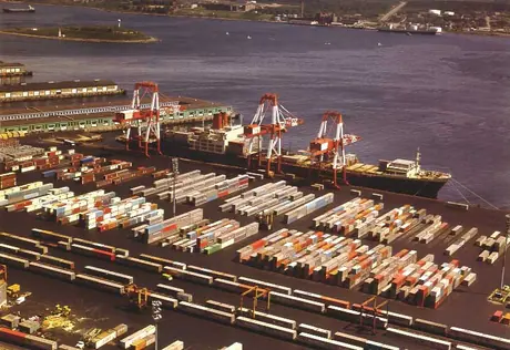 Aerial view of Halterm container port