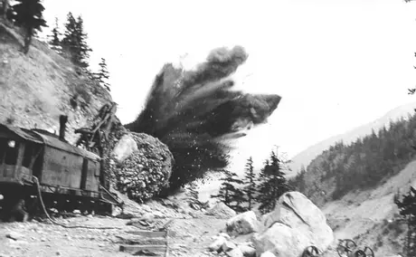 Blasting right-of-way for the Grand Trunk Pacific line
