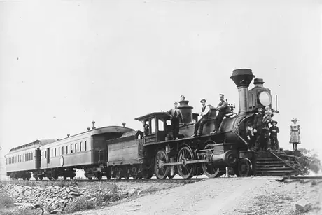 First Intercolonial Railway passenger train into Dalhousie, New Brunswick