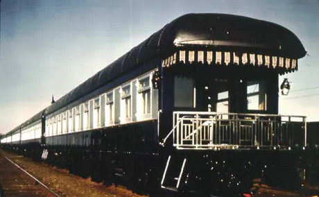 Observation Car and Royal Train in distinctive royal blue livery