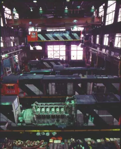Diesel locomotive heavy maintenance in Moncton shop