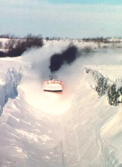 Snow plow clearing snow