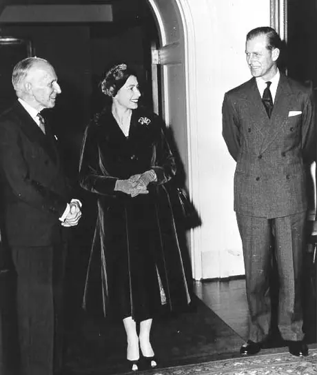Queen Elizabeth II and Governor General Vincent Massey