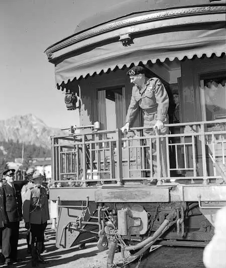 Field Marshal Viscount Montgomery departing Jasper