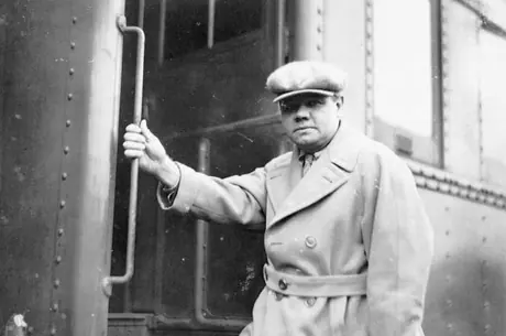 Baseball player Babe Ruth at Bonaventure Station