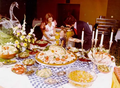 Nova Scotian Hotel, family at Sunday buffet in Commonwealth room