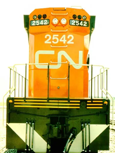 CN diesel-electric locomotive 2542, model M-420, rear view