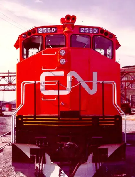 CN diesel-electric locomotive 2560, front view