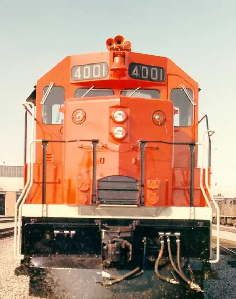 CN diesel-electric locomotive 4001, model GP-35, front view