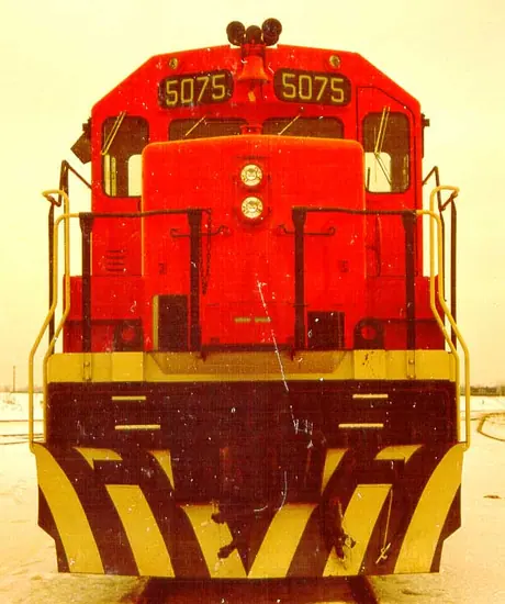 CN diesel-electric locomotive 5075, model SD-40, front view