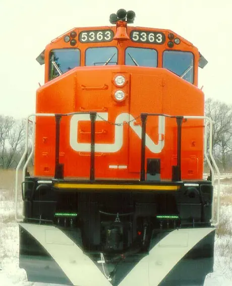 CN diesel-electric locomotive 5363, front view