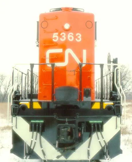 CN diesel-electric locomotive 5363, rear view