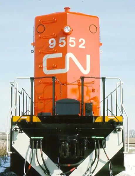 CN diesel-electric locomotive 9552, model GP-40-2, rear view