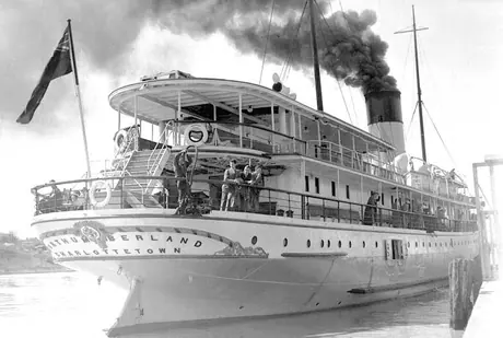 Passenger ship SS Northumberland from the rear
