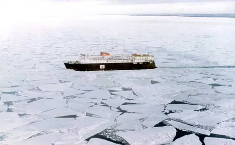 Ferry MV Ambrose Shea sailing through ice