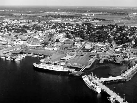 An overhead view of Yarmouth harbour