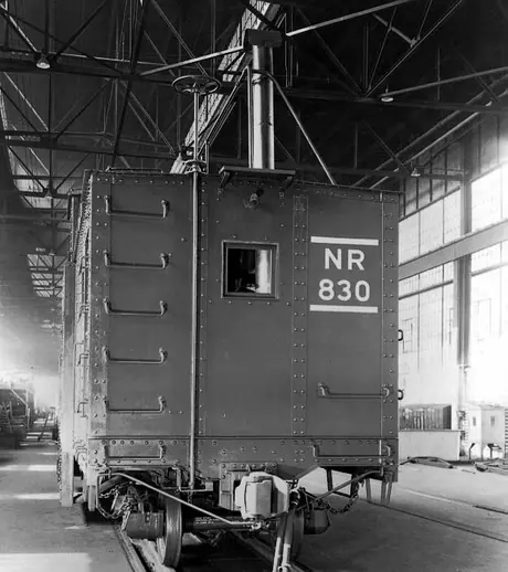 Nfld. Ry. snow plow 830, rear view