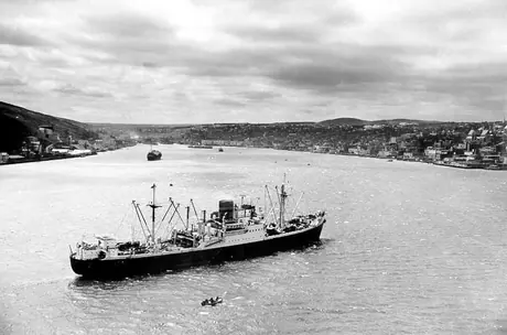 A ship entering St. John's Harbour