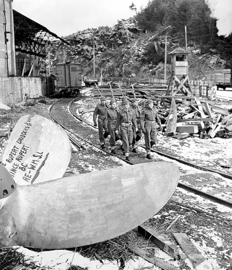 Changing of the military guard at the Prince Rupert shipyard and dry dock