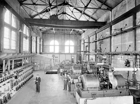Interior of the power house at the Prince Rupert shipyard