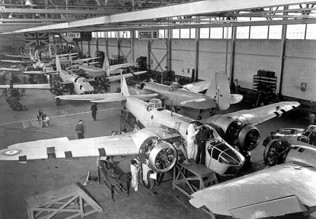 Building a Bristol Bolingbroke IV for the RCAF at a Fairchild Aircraft factory