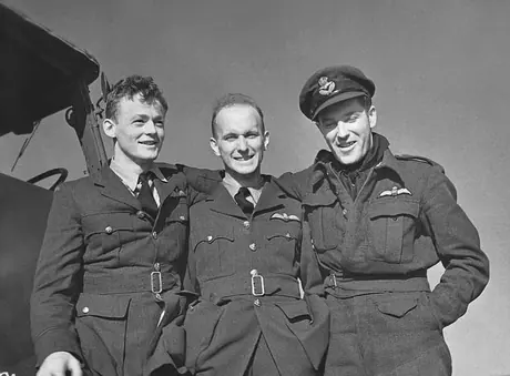 Flight Sergeant Gunners pose for a photograph before take-off