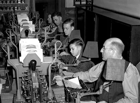16 year old telegraph operators in the Canadian National Telegraphs office