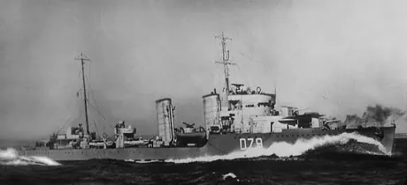 The 'Acasta' Class destroyer HMCS Saguenay, built for the Royal Canadian Navy