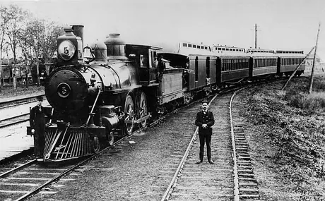 A Bay of Quinte Railway Company train and employees