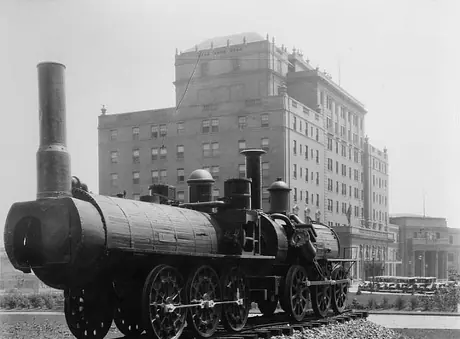 Steam locomotives Samson and Albion by The Nova Scotian Hotel