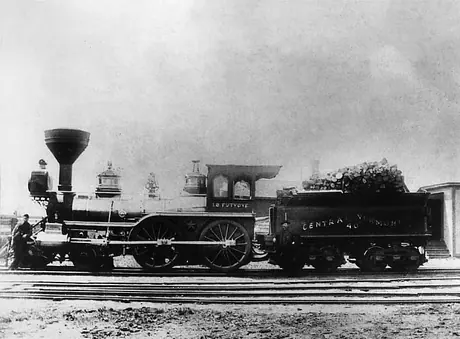 Central Vermont Railway wood burning steam locomotive 40 I.B. Futvoye