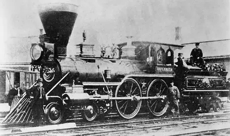 Central Vermont Railway wood burning steam locomotive Gov. Smith and crew