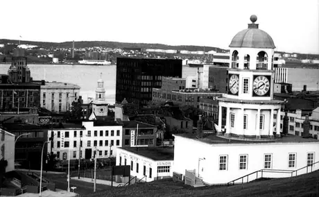 The scenic view of the clock tower on Citadel Hill and beyond