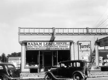 Madam Lebel's shop, displaying Dionne Quintuplets memorabilia