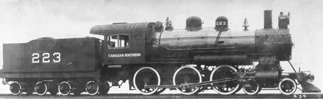 Canadian Northern Railway steam locomotive no. 223, class H-6-c, right side