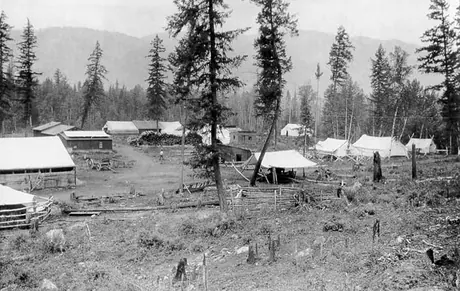 Canadian Northern Railway Company construction camp at Chu Chua