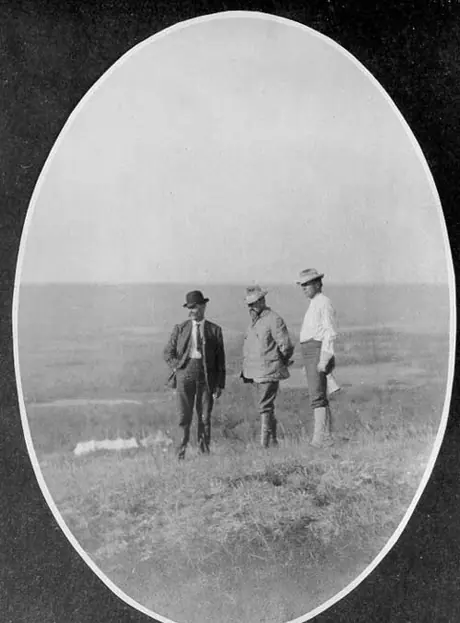 Senior Grand Trunk Pacific Railway Company officials inspect main line during early construction period