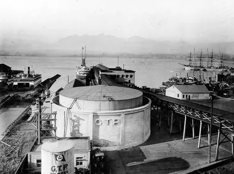 View of the Grand Trunk Pacific Coast Steamship Company dock facilities