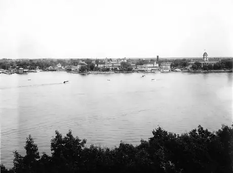 A scenic view looking out over Alexandria Bay