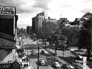 A view from above: Gore Park to the Hamilton Provident and Loan Society Clock tower and down King Street East